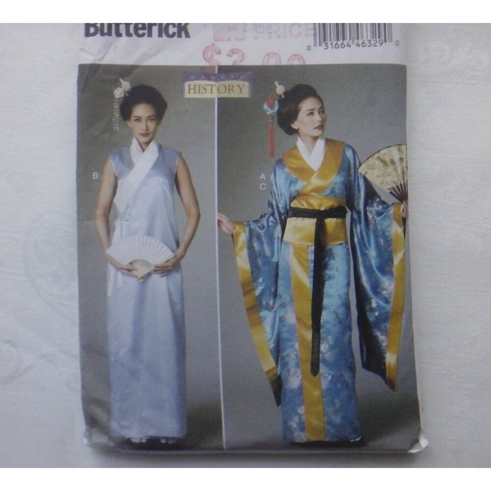 Butterick B6267 pattern lady's kimono oriental dress obi UNCUT size 6 to 14 EASY